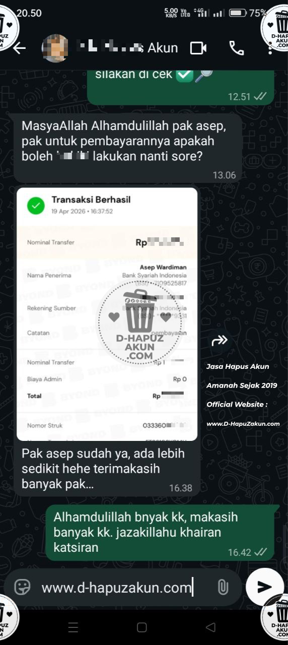 testimoni hapus akun 10 april 2026